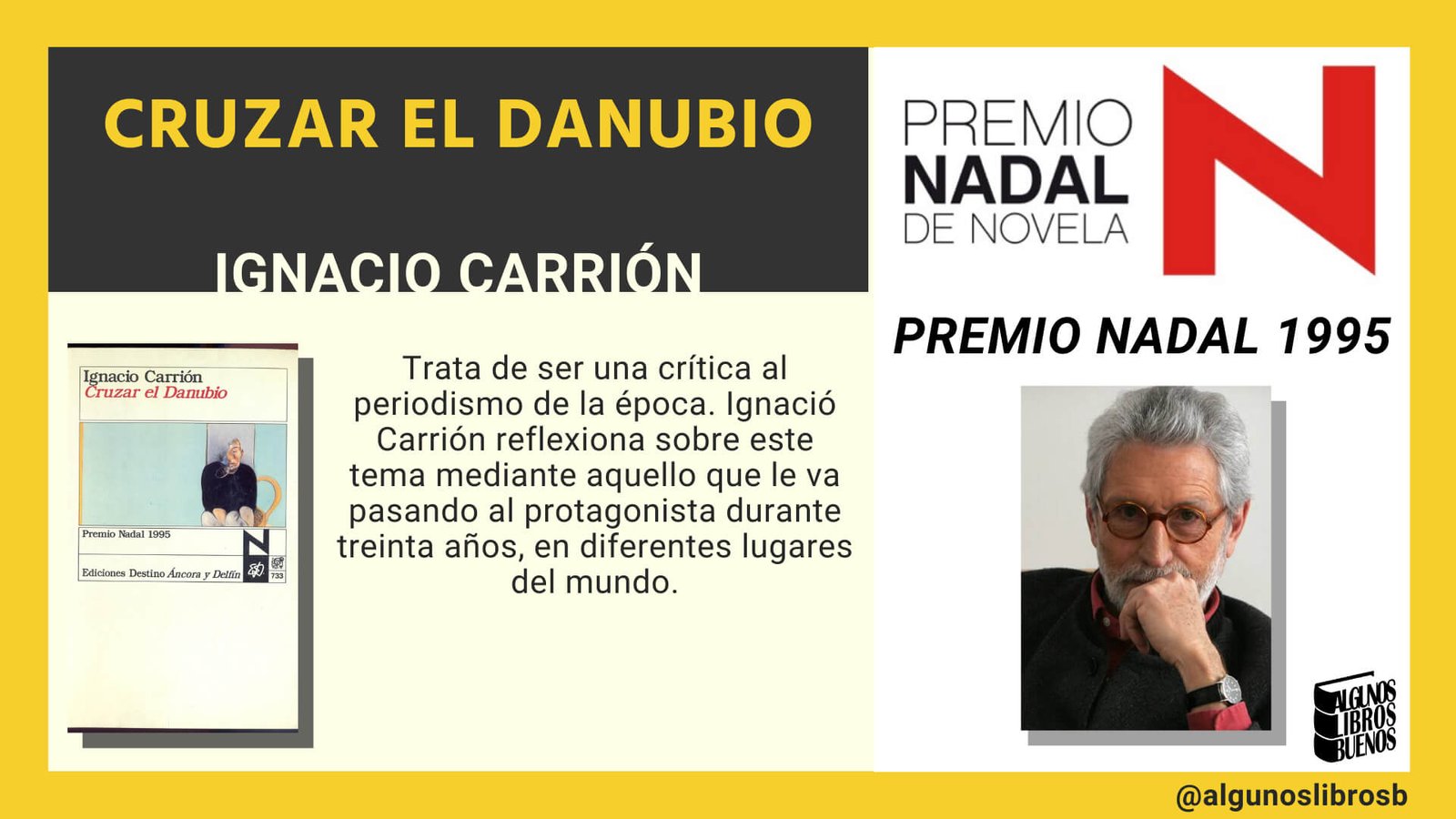Premio Nadal 1995 Cruzar el Danubio de Ignacio Carrión
